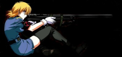 Victoria with huge sniper rifle