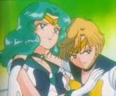 Sailor Neptune helping her injured partner