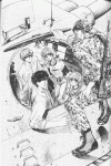 Lieutanant Masahiko Mizuchi meeting the "rescue team" at the tank
