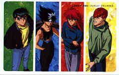 Yusuke, Hiei, Kurama e Kuwabara