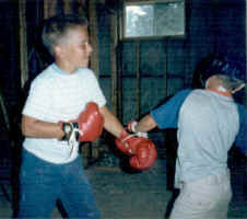 John and I sparring before we grew up into peaceful people