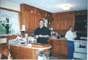 Tom and sister Laura in the kitchen