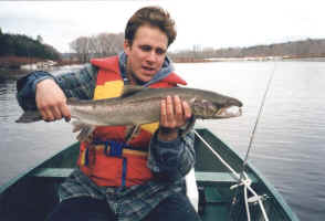 Me with a "black" salmon while sping fihing on the Miramachi