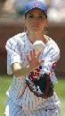 Shania plays catrch as she warms up to throw out the ceremonial first pitch before the Chicago Cubs-Philadelphia Phillies at Wrigley Field in Chicago, Thursday, July 24, 2003
