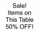 50% off sale items