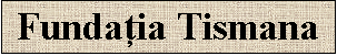 Casetă text: Fundaţia Tismana