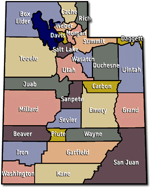 Utah Counties map