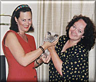 Handing over Starstrutter Liberty Bleu Madiana, Lisa Haig March 2001