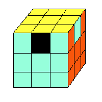 Cubo con la cara superior del mismo color