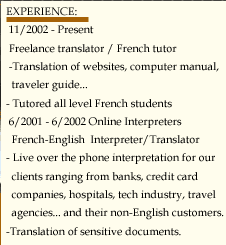 French-English Translation-Experience