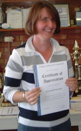 Julie-Ann Makin deserved this Appreciation Award for work in the canteen