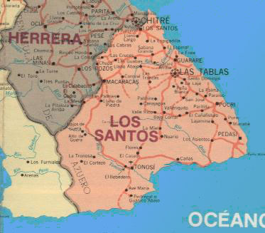 Los Santos: Mapa Poltico de la Provincia