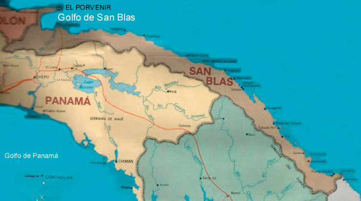 San Blas: Mapa Pol�tico de la Provincia