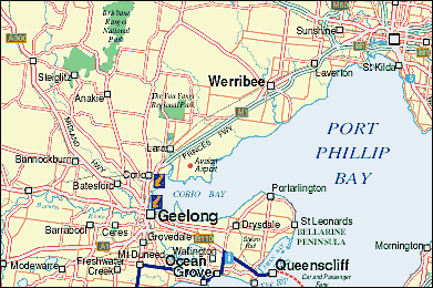 Map Of Geelong And Surrounding Areas Tour Melbourne - Geelong And Surrounds Map