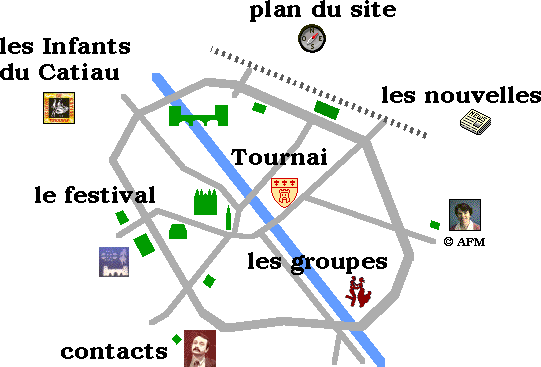 plan du site et plan de Tournai