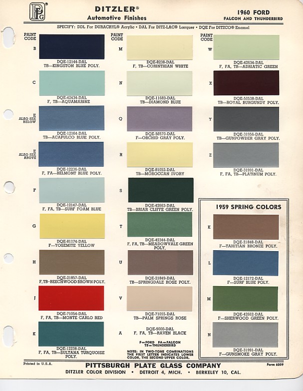 1962 Ford thunderbird paint colors #10