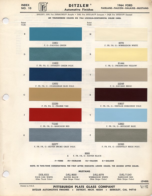 1964 Ford thunderbird paint colors #5