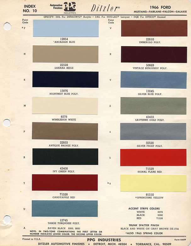 Exterior paint colors for 1964 to 1966 ford thunderbirds #7