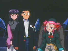 Tenchi, Aeka, and Washu