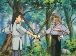 Tenchi and Yousho practicing