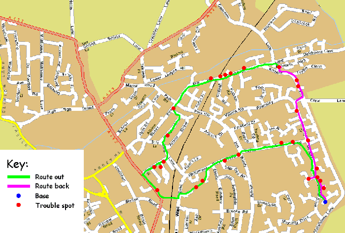 Route of the first Bandits mission