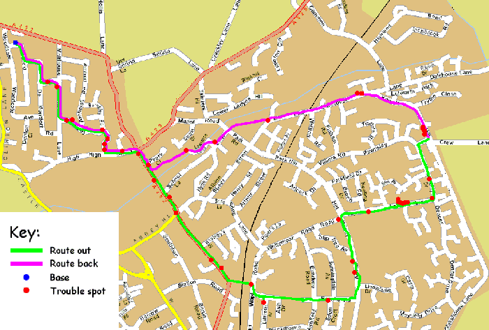 Route of the second Bandits mission