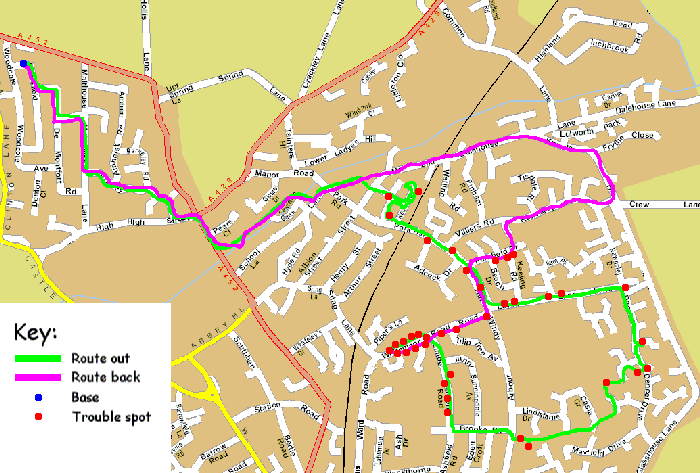 Route of the second Bandits mission