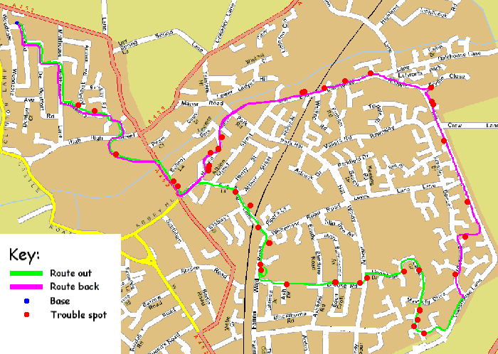 Route of the second Bandits mission