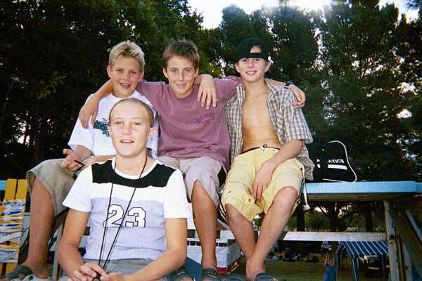 Simon Chris Kelly Wesley on the stands