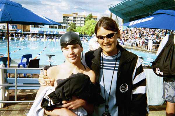 Bridge and Wesley at the pool