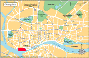 [ Thumbnal map of Canton showing Shameen Island ]