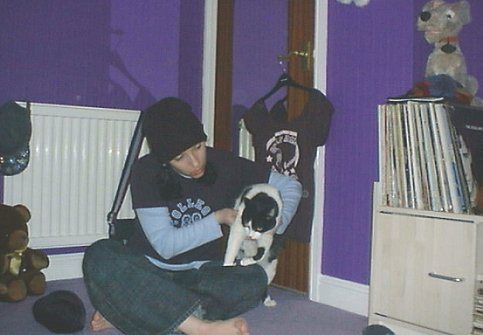 playing with Geordie, March 2002