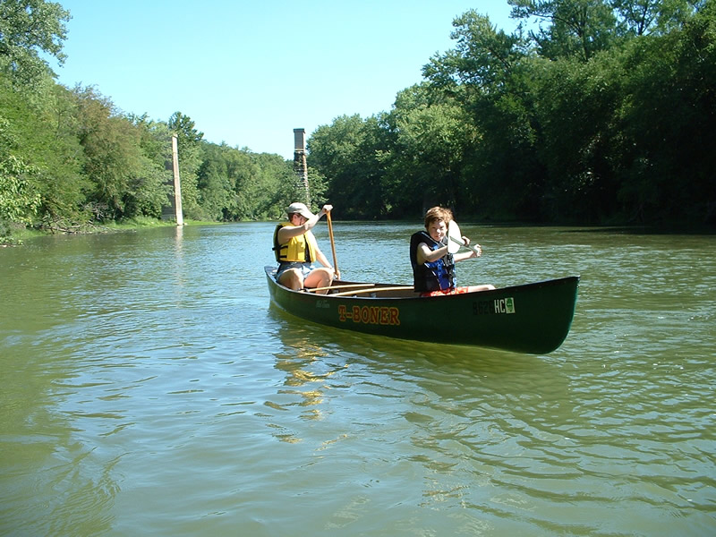 on the river