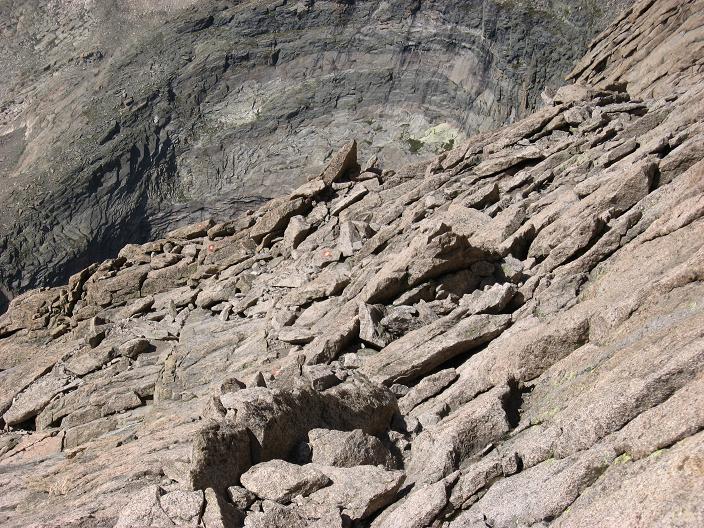 Lots of foot and handholds on the lower part of the home stretch - Longs Peak