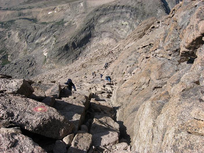 A good view of the Home Strech from the top - Longs Peak