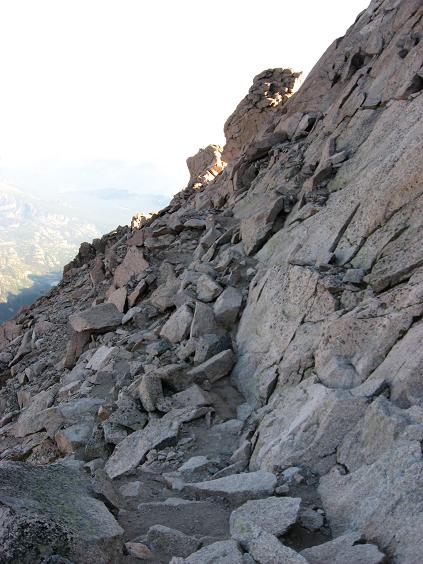 Dry footing is nice, icy footing think twice - Longs Peak