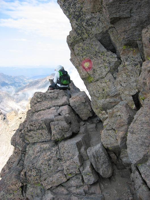Yikes! That's as far as I'm going said this girl - Longs Peak