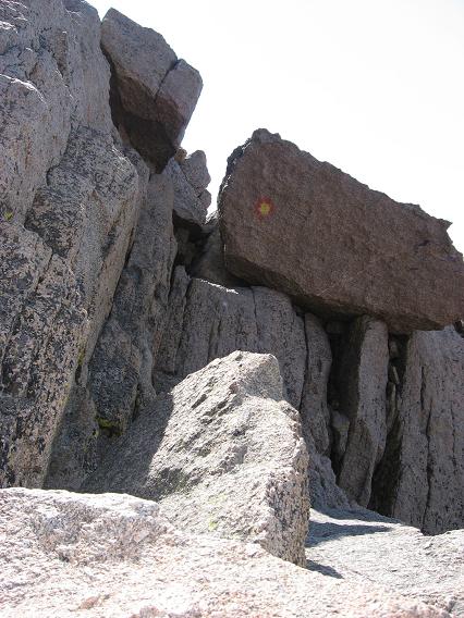 Closeup of the notch - Longs Peak
