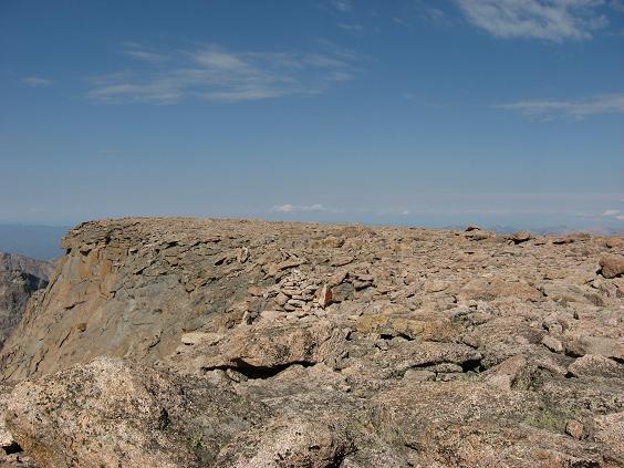 The unusually flat summit area - Longs Peak