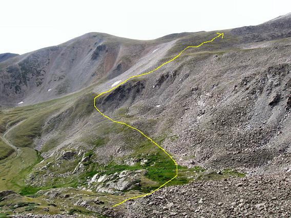  The lower slopes of Mt Columbia with no trail to speak of