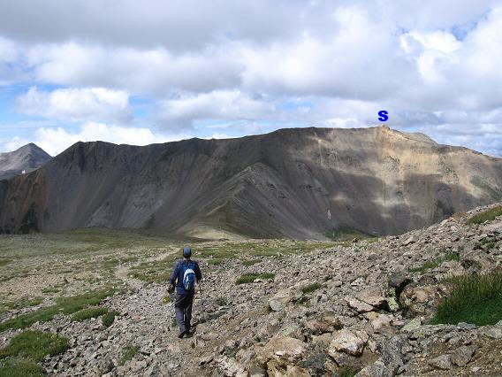 Allan descending Mt Oxford on his way back to Mt Belford