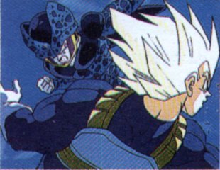 Vegeta getting beat up by the Cell- Jrs.