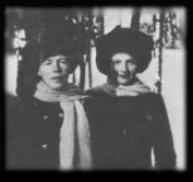 Anastasia, Nicholas, Olga Alexandrovna, Tatiana, an officer, Anna Viroubova, Olga, and Maria, 1916