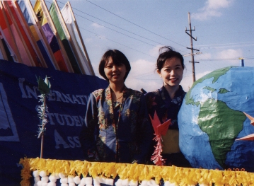 Displaying their native dress