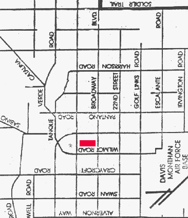 Street map of Tucson's East side.