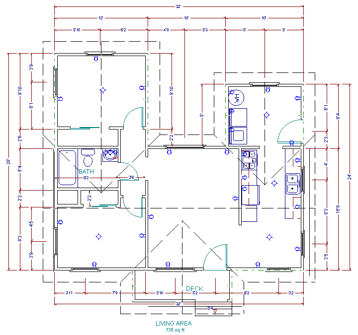 Starting plan of existing house