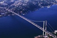 Bosphorus Bridge between Europe and Asia in Istanbul