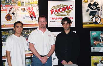Ed Lam, Sports Concepts, Vancouver; Oliver, Pacific Sportscards; Justin Archbold, Collectors Edge, Edmonton