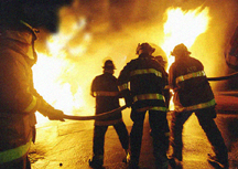 Firefigting as entertainment.