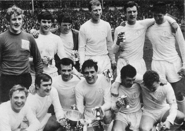 Leeds after beating Arsenal at Wembley in March 1968